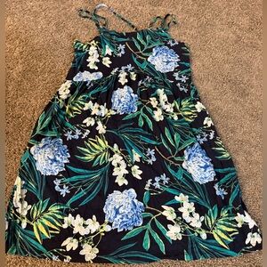 Old Navy Black Mini Dress With Floral Design